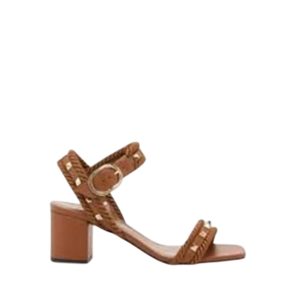 Valentino NIB Rockstud 60mm Leather Sandals in Tan Size 39